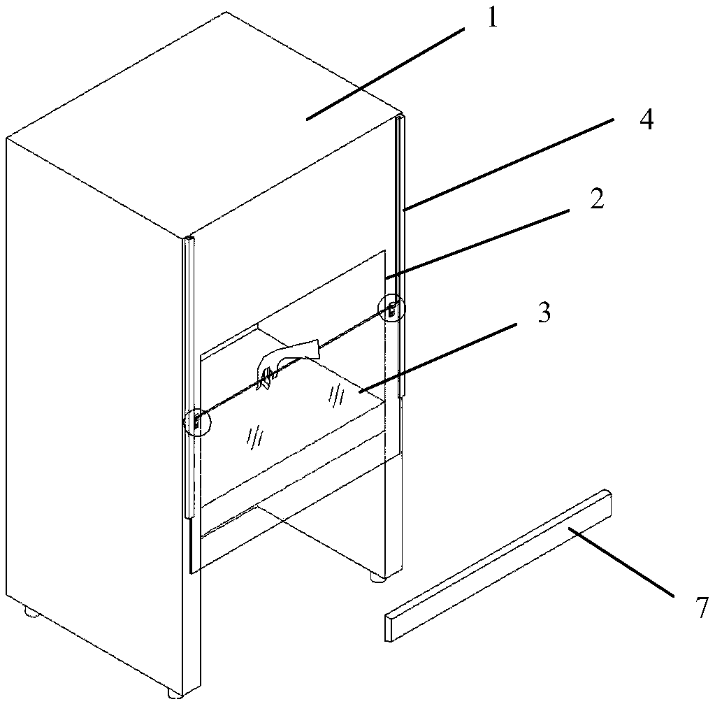 Cleaning device with full-width cleaning mobile window structure