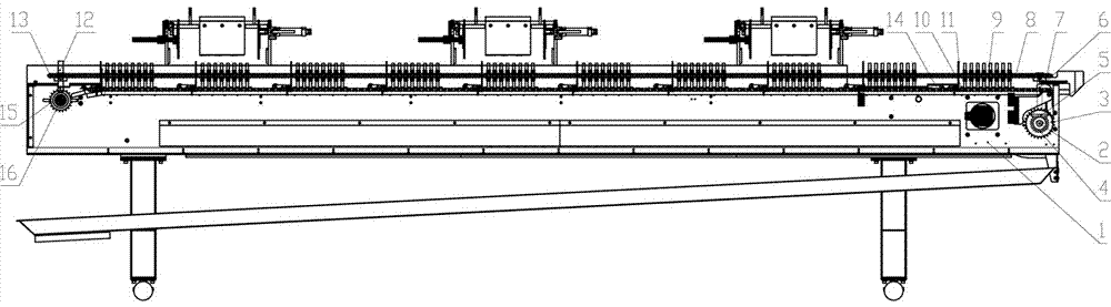 A high-speed split material box conveying device for dried noodles