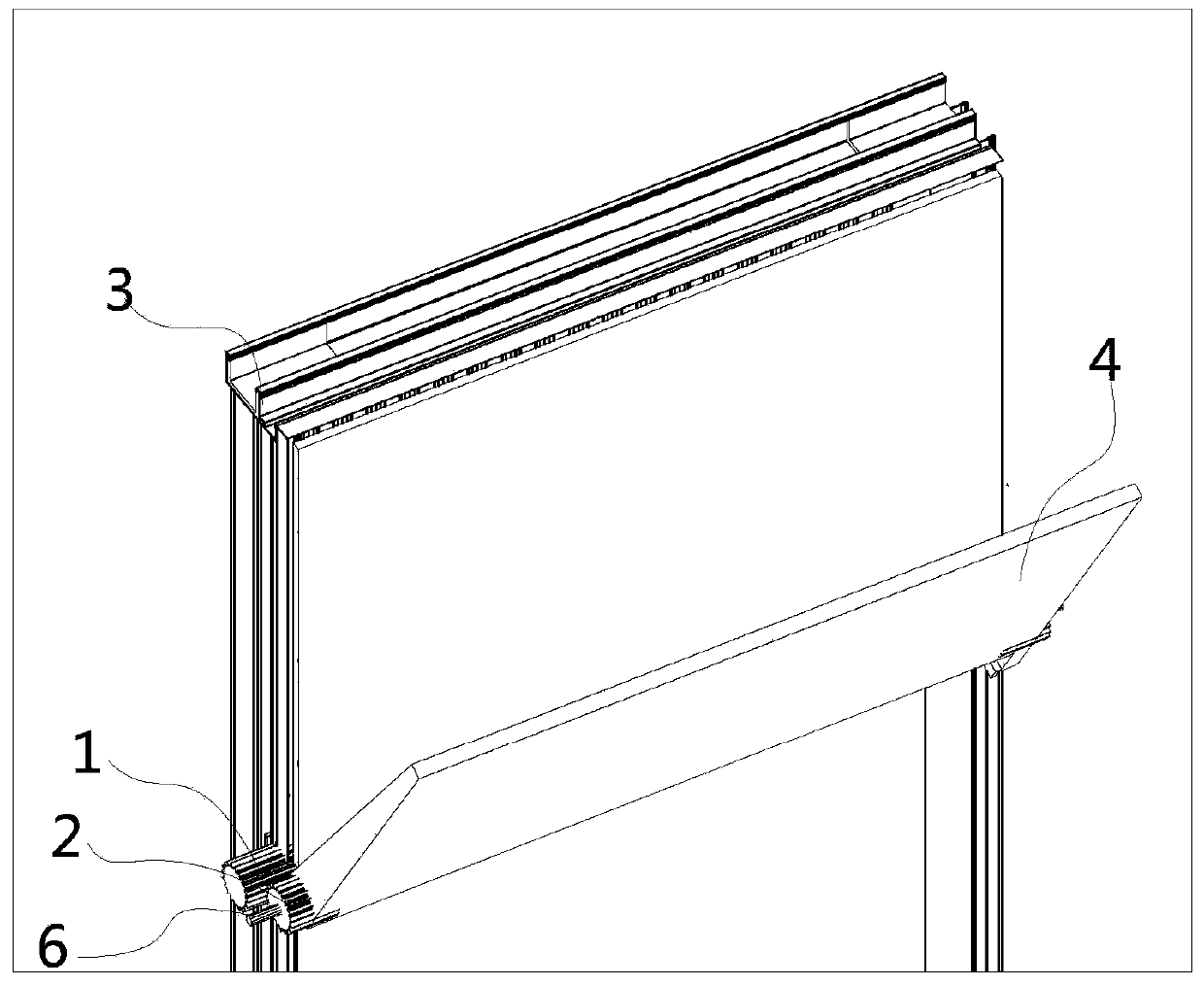 A curtain wall decorative strip structure and its installation process