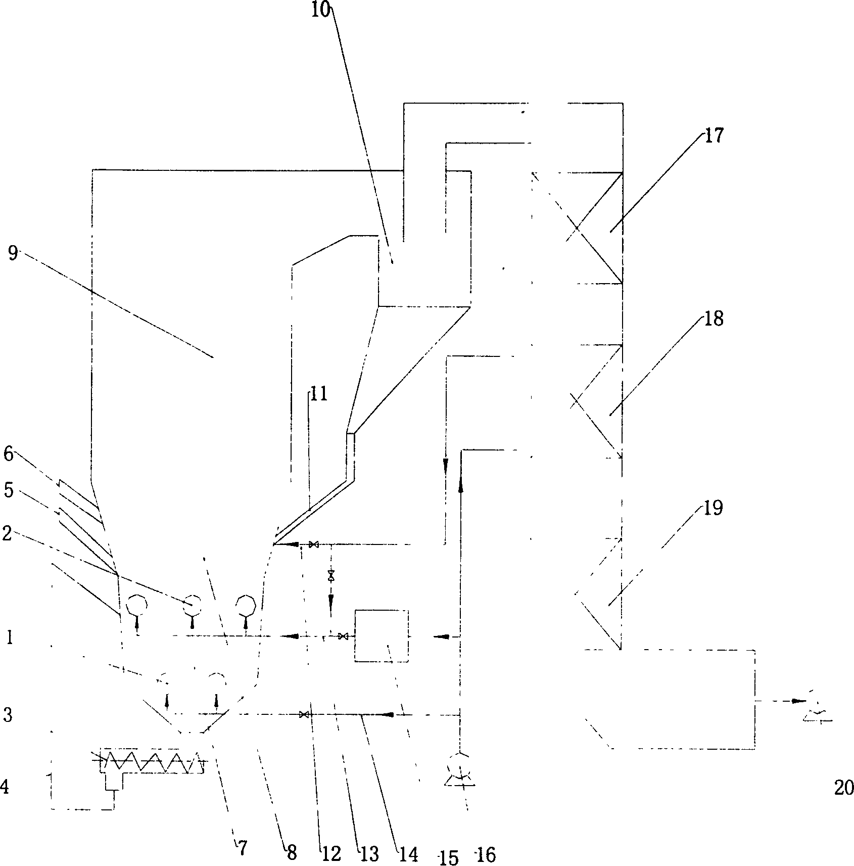 Garbage incinerator integrating fluidized incineration and moving cold slag into one integral and method