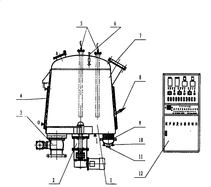 Ultrasonic conical triple slag extraction tank