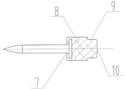 Plastic shell gunpowder fixing propelling system and fastener and machining process thereof