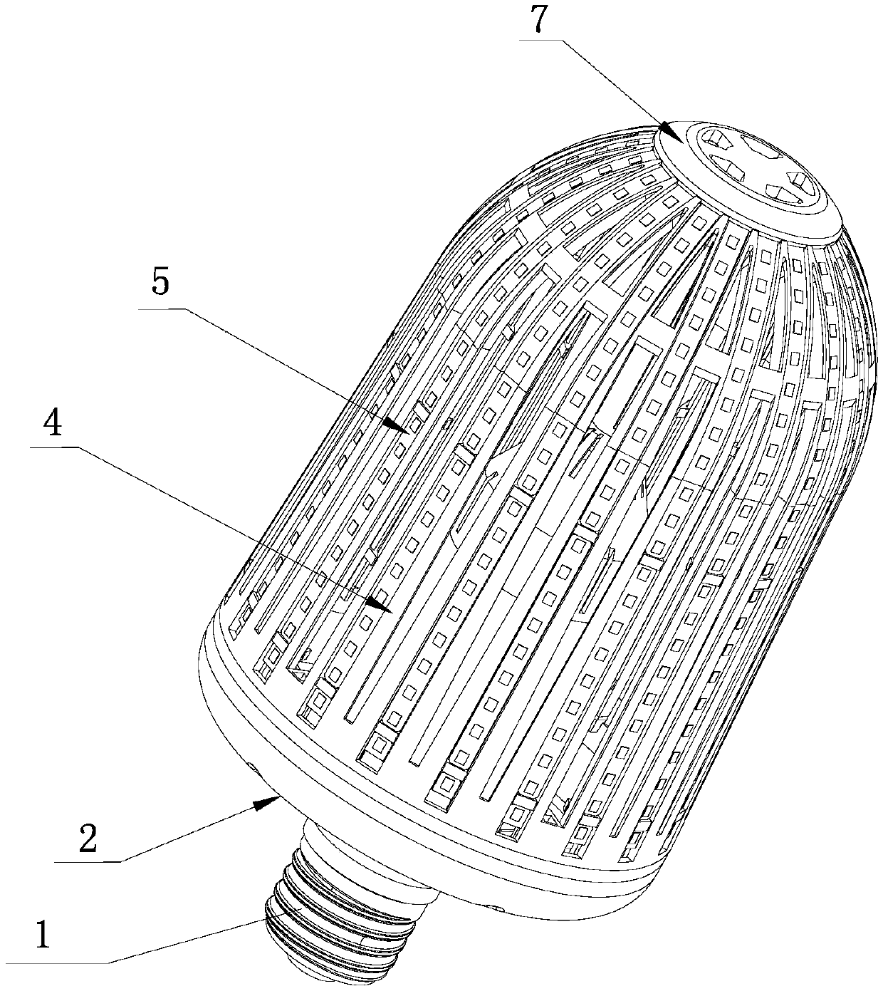 High-power LED lamp low in cost and capable of easily radiating heat