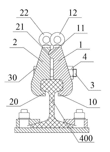 Rail clamping device and locomotive traction positioning system