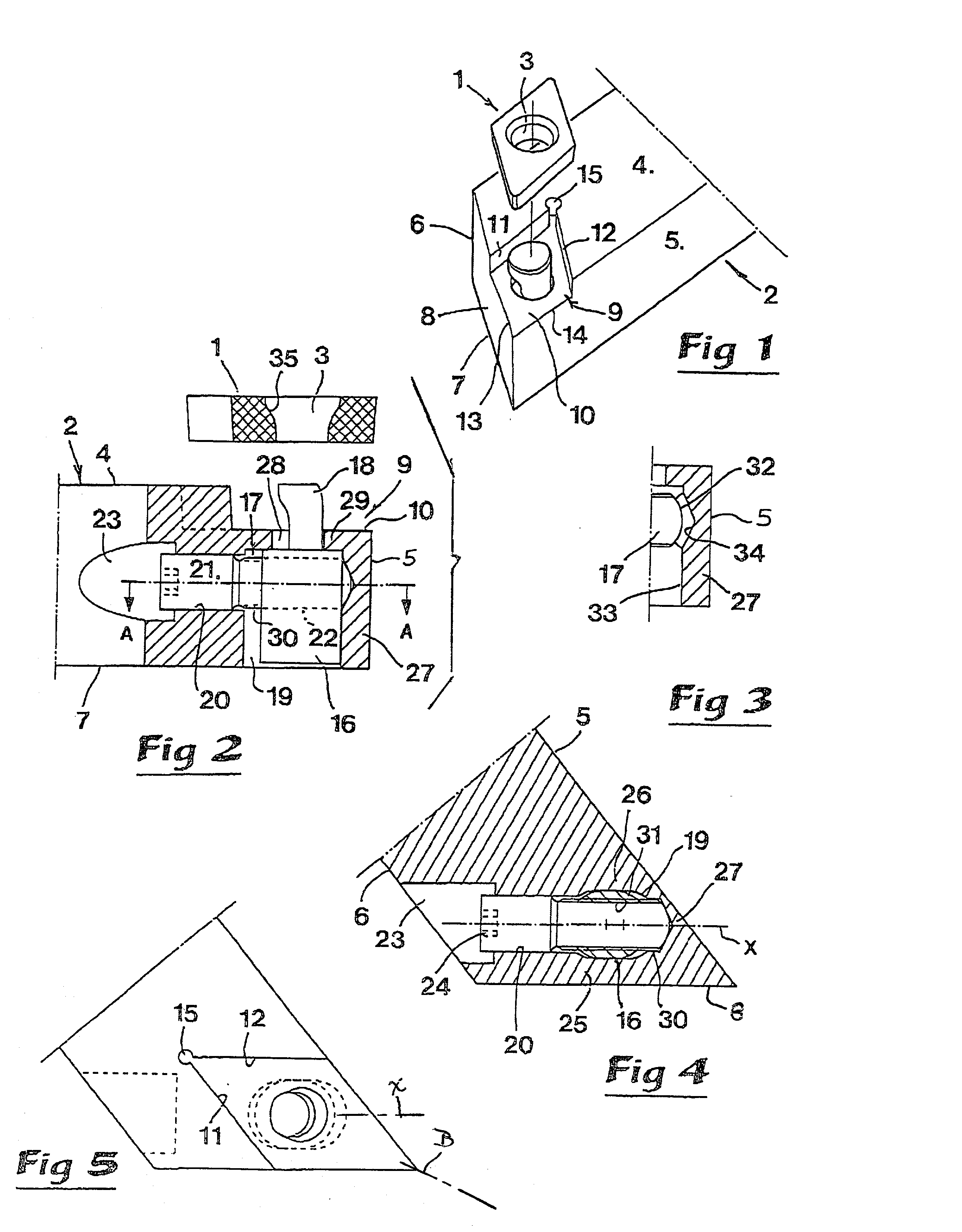 Tool for chip removing machining having a screw-actuated clamp