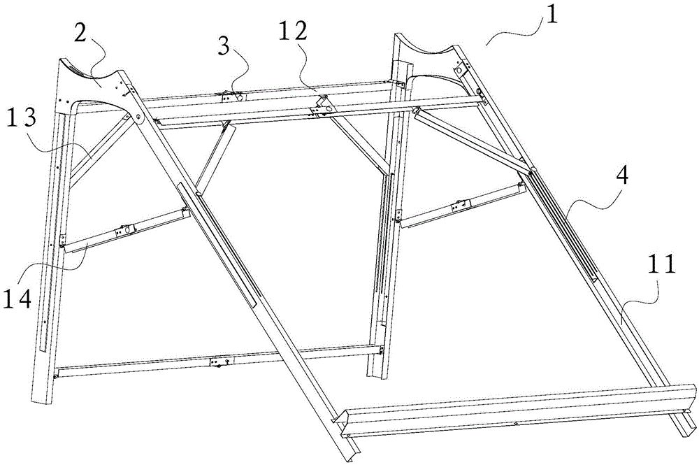 Folding structure of solar water heater support and solar water heater