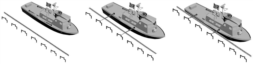 Unmanned ship auxiliary berthing, unberthing and charging method and device and system