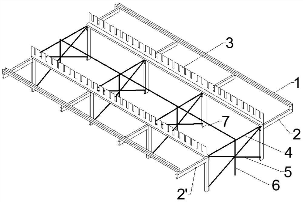 Rack for binding prefabricated box girder top plate reinforcement cage