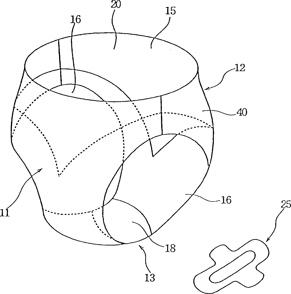 Underpants used in menstrual period