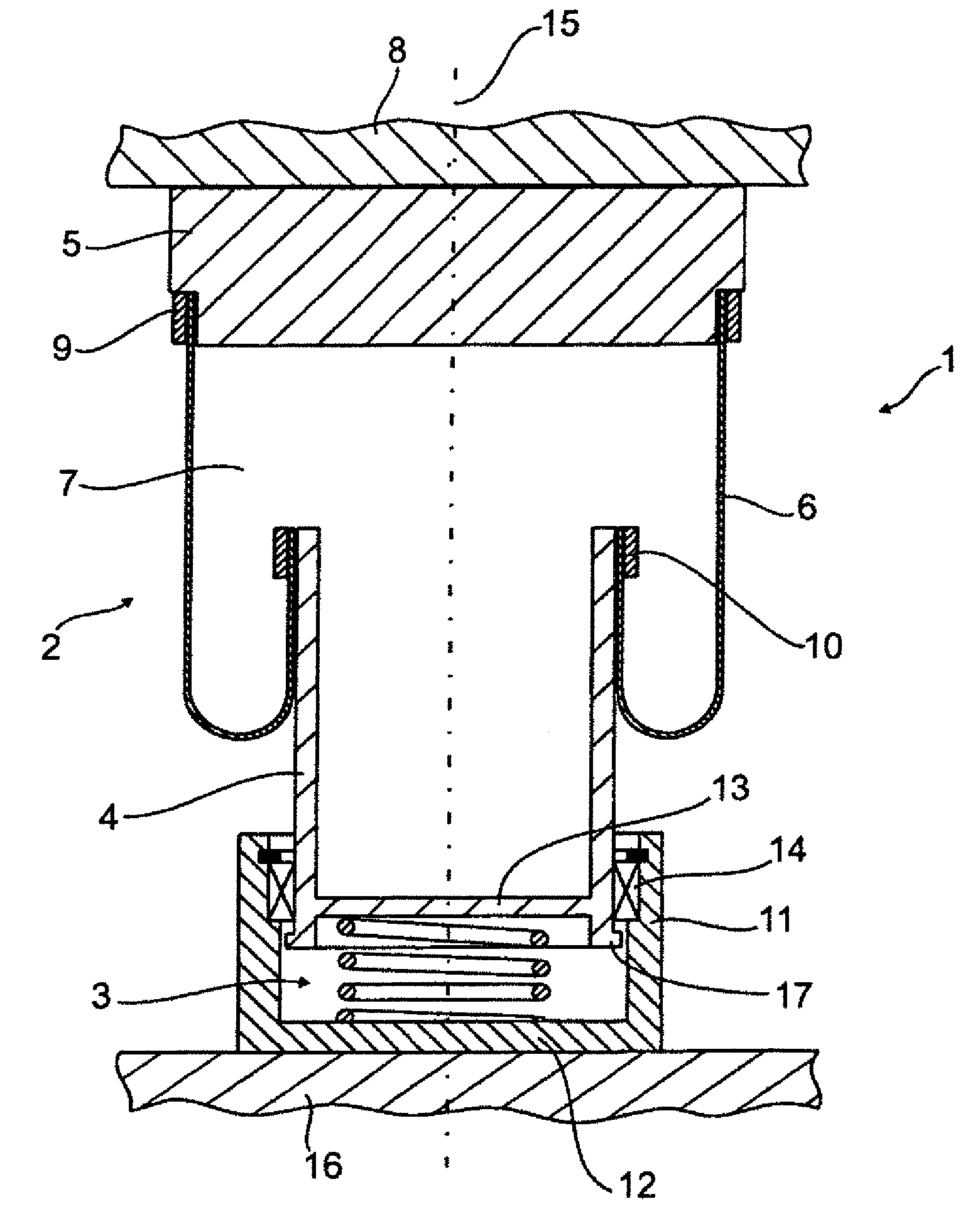 Pneumatic spring device for a motor vehicle