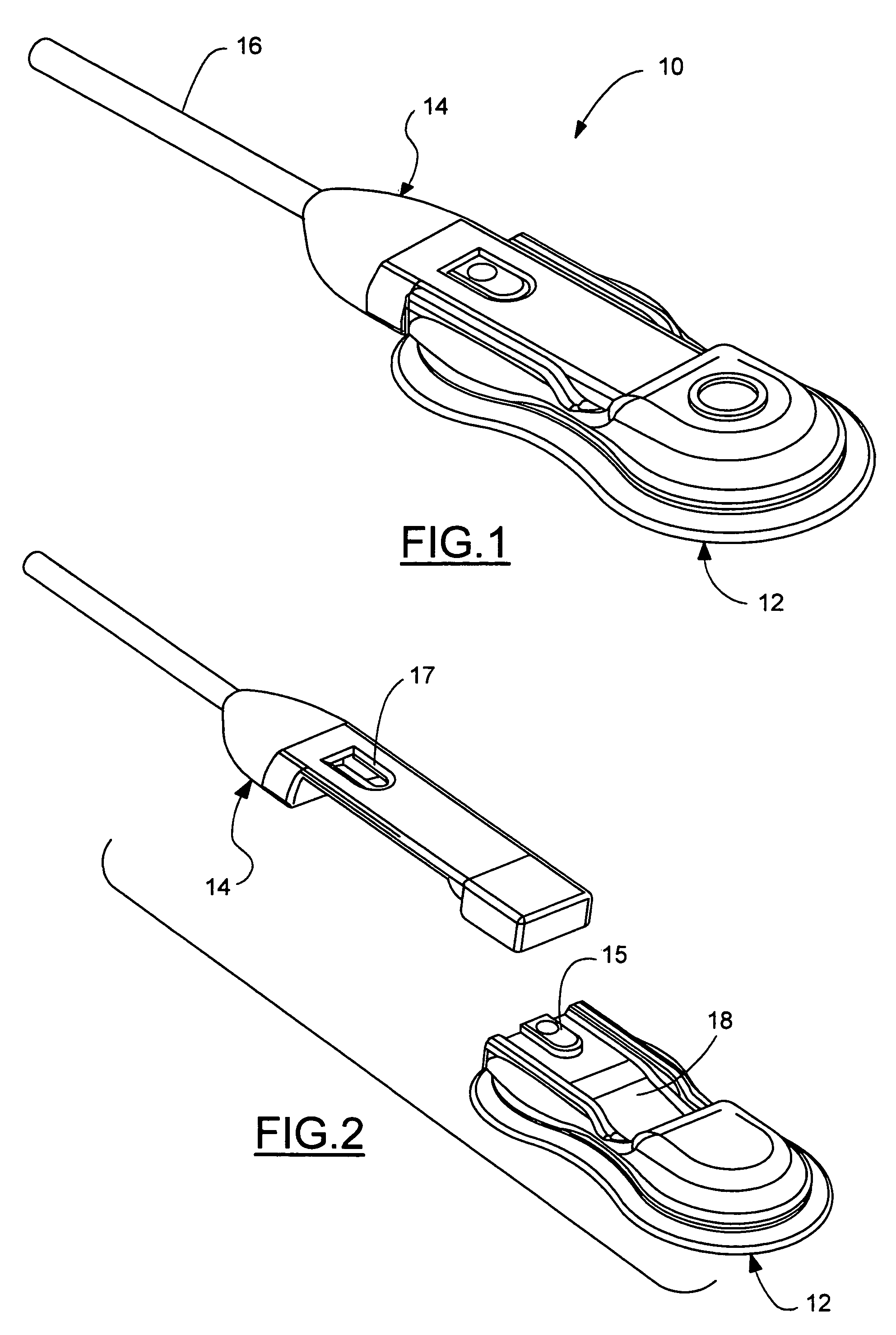 Near infrared spectroscopy device with reusable portion