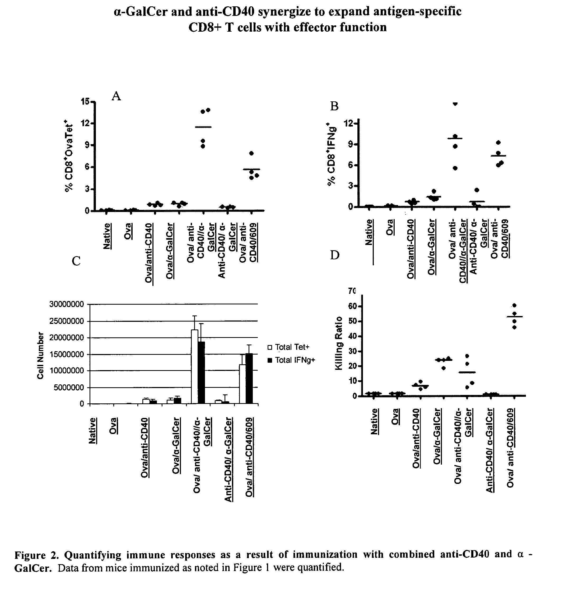 Methods of promoting antitumor immunity by administering CD40 agonists and alpha-galactosyl ceramide