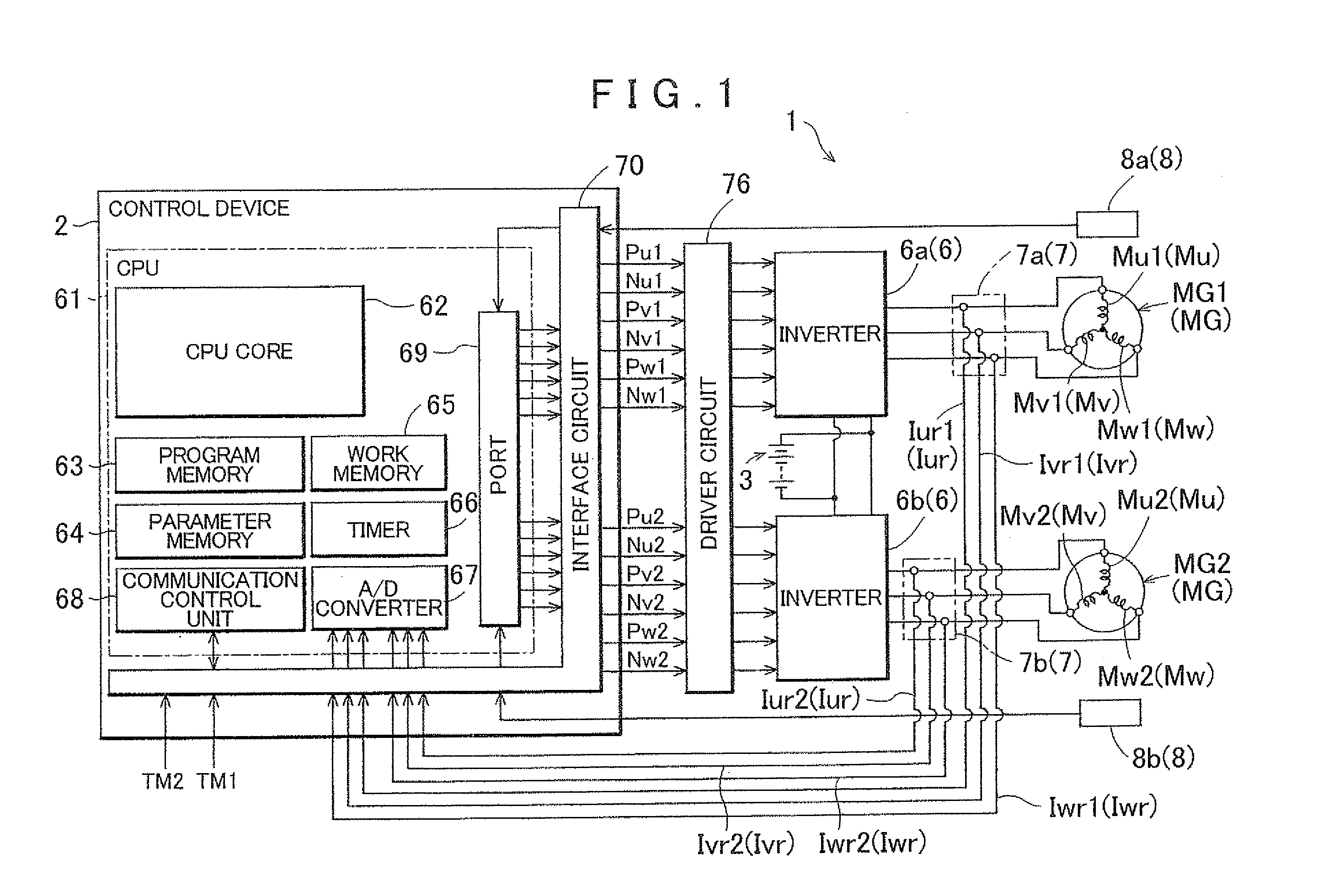 Control device for electric motor drive apparatus