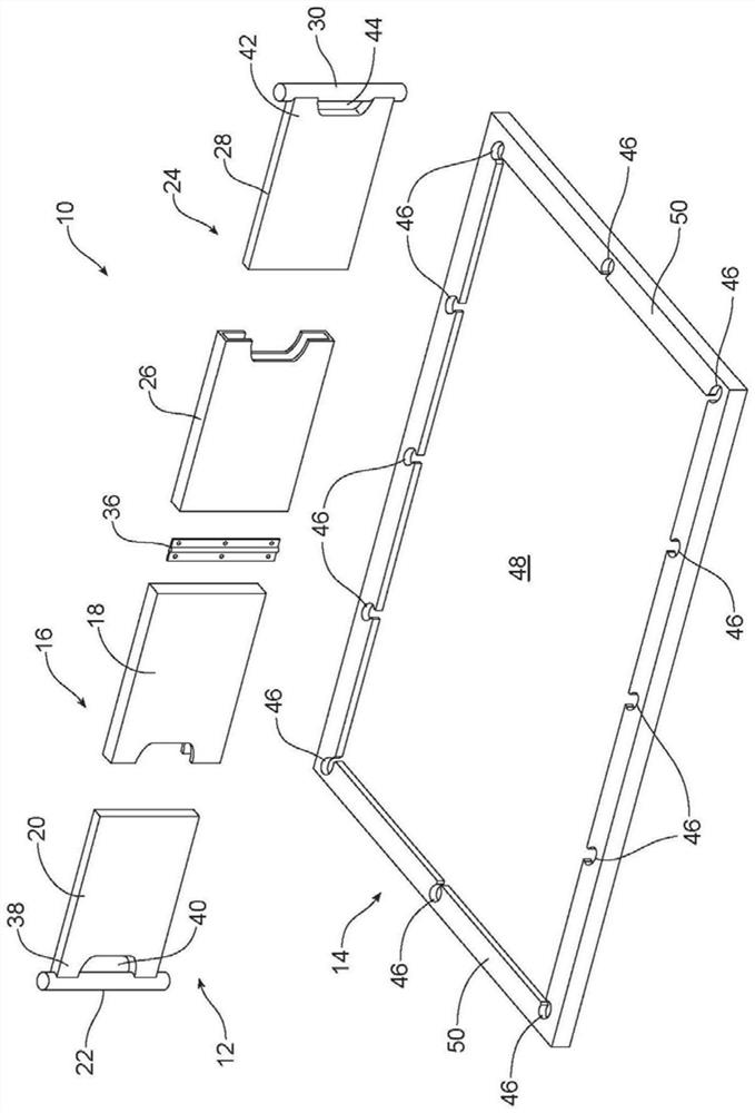 The storage compartment partition with a partition part with a hinged sleeve part
