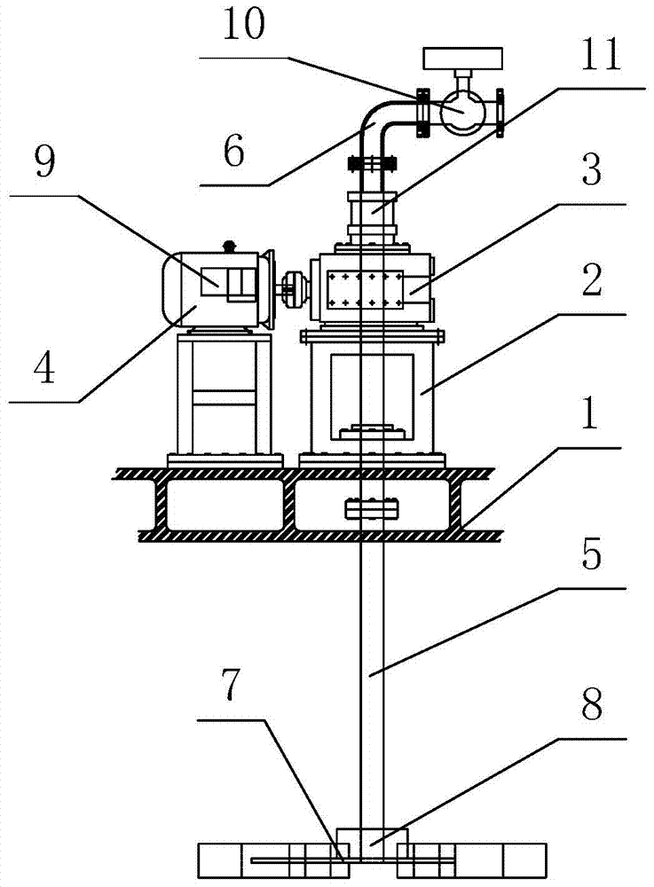 Gas-liquid mixing and stirring device