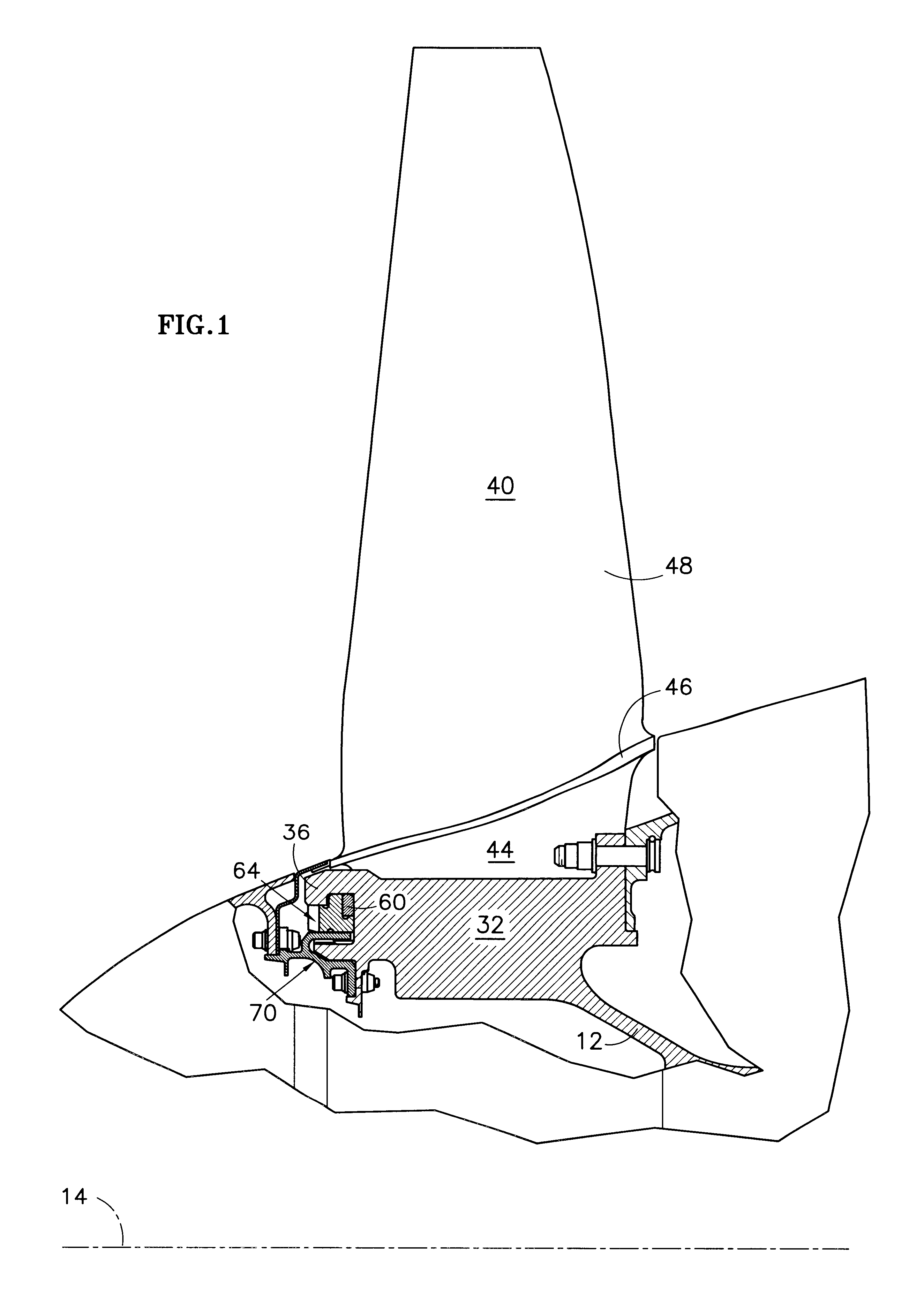 Chamfered attachment for a bladed rotor