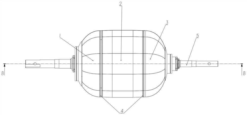 Split type composite material core mold for winding solid rocket engine shell