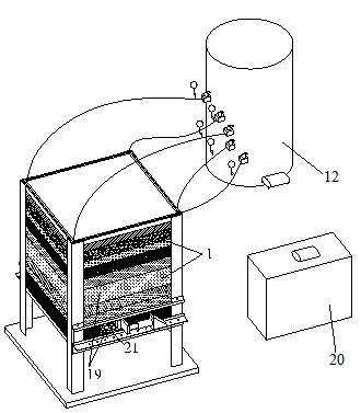 Cut-and-fill three-dimensional simulation test device and method