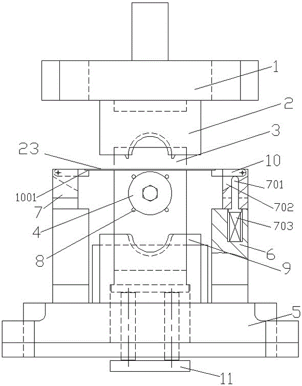 Ejection type edge coiling bending mold on the side of floating mandrel and usage method thereof