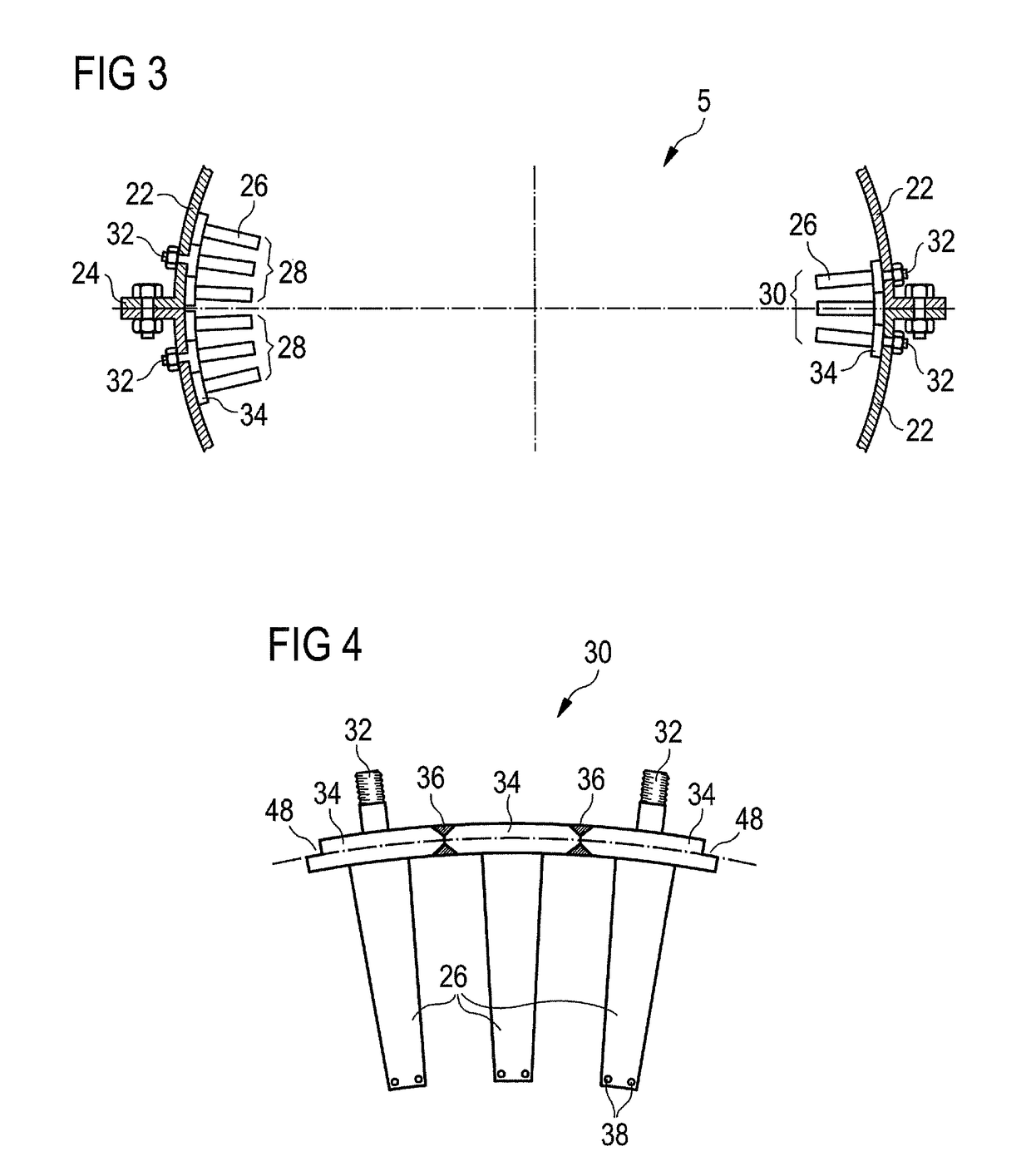 Stator blade sector for an axial turbomachine with a dual means of fixing