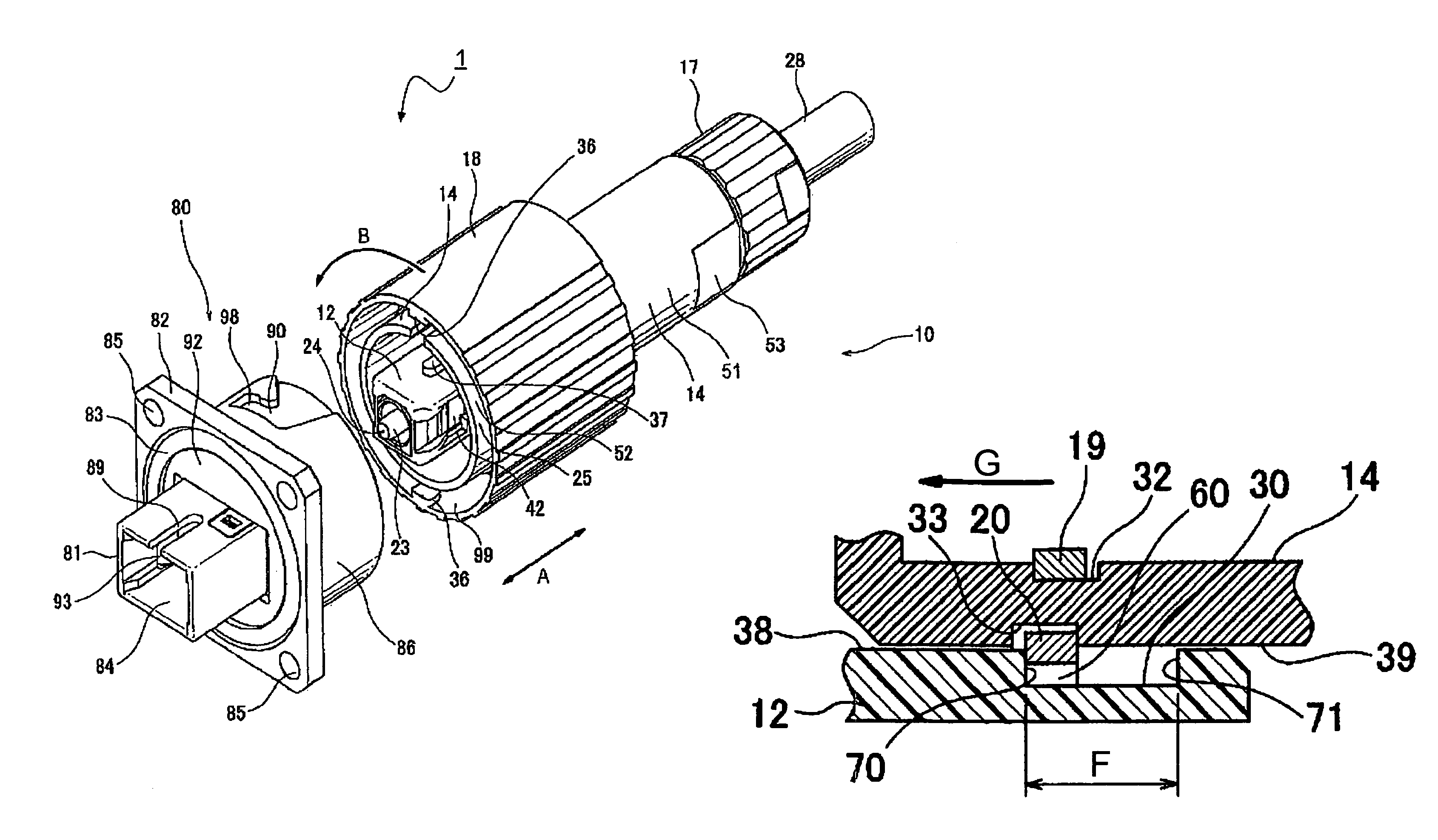 Waterproof connector having movable connector member and waterproof apparatus using the same