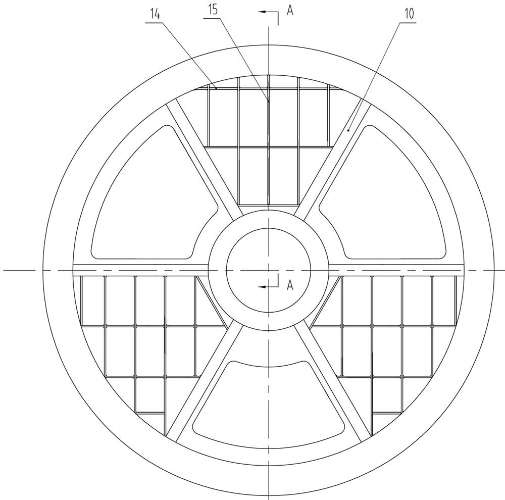 Particle damping and shock absorbing end cover and main generator using the end cover