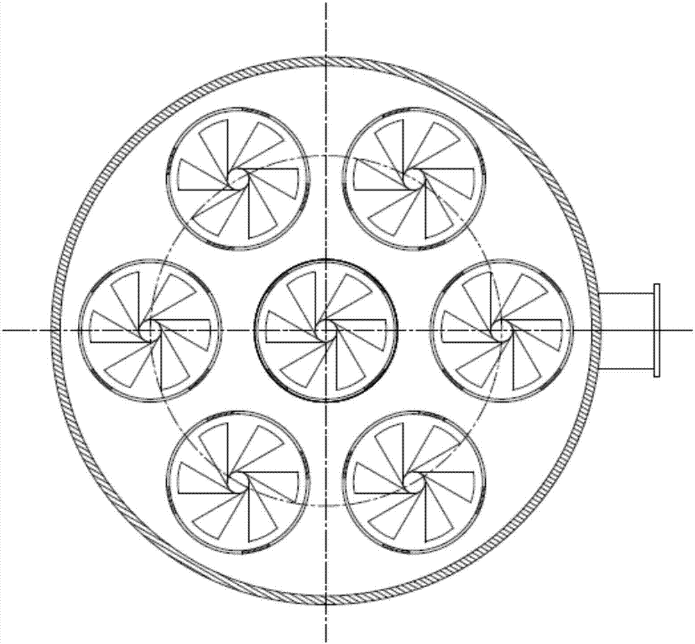 Compounded nozzle button type gas-liquid separation device