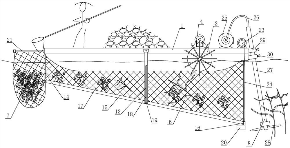 A cleaning boat for removing duckweed and weeds in water and its control method