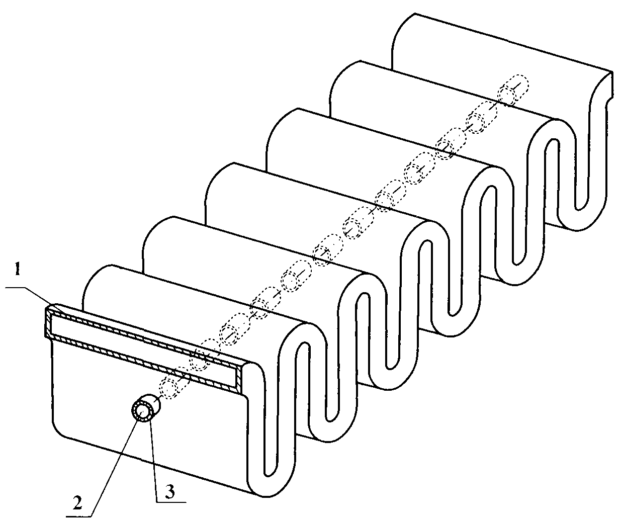 Ridge loading zigzag waveguide slow wave line