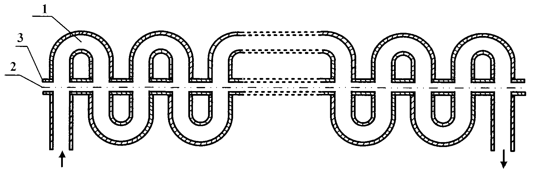 Ridge loading zigzag waveguide slow wave line