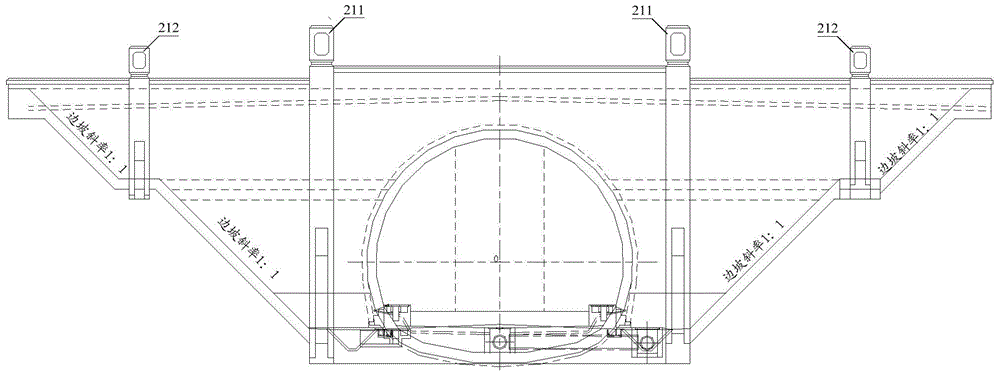 Dual-balance-weight plate column type road cutting supporting and retaining device with diagonal bracing