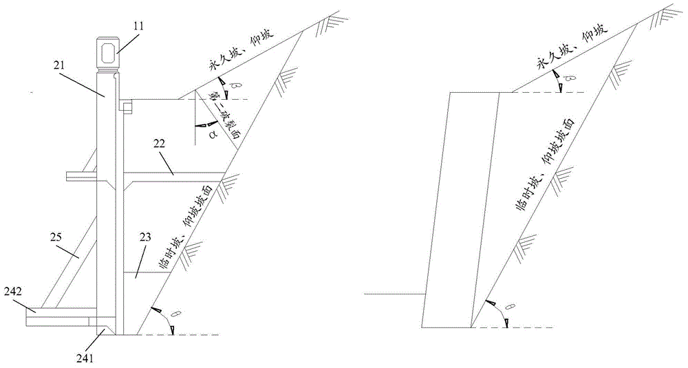 Dual-balance-weight plate column type road cutting supporting and retaining device with diagonal bracing