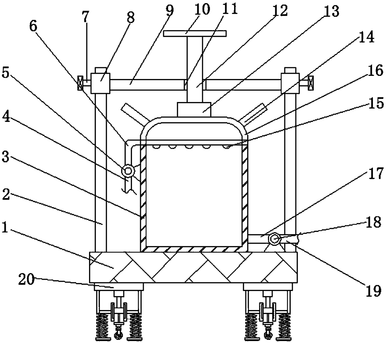 Chemical raw material leakage preventing transportation device facilitating environment protection