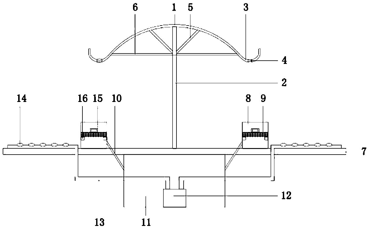 Rainwater collecting and irrigating device for farm