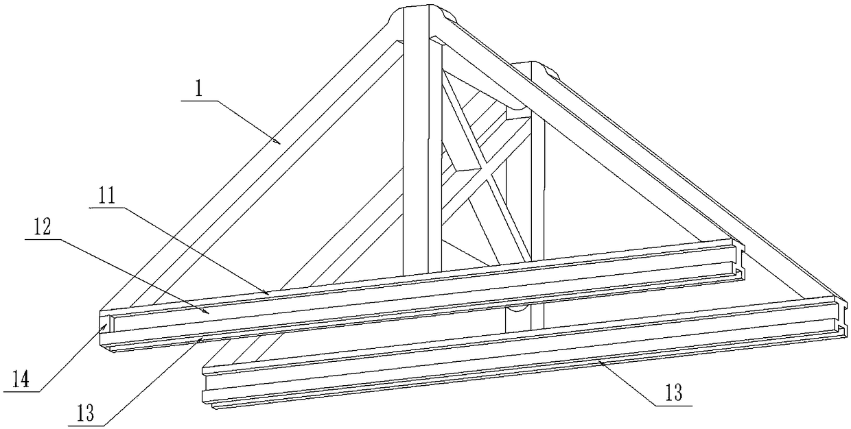 Construction method for walking-type trackless triangular hanging basket