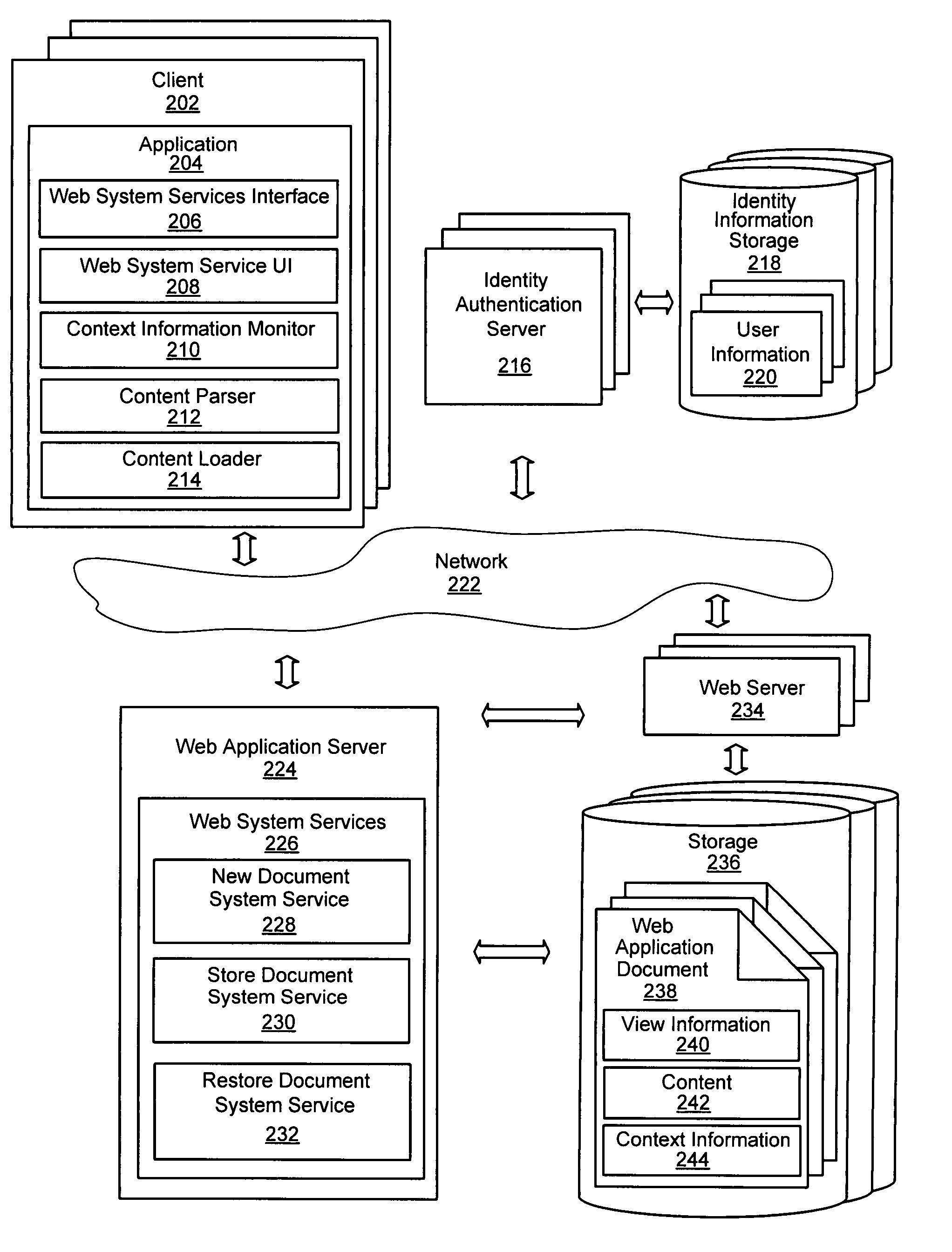 System and method of storing data and context of client application on the web