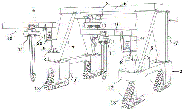 All-in-one assembling machine for road construction