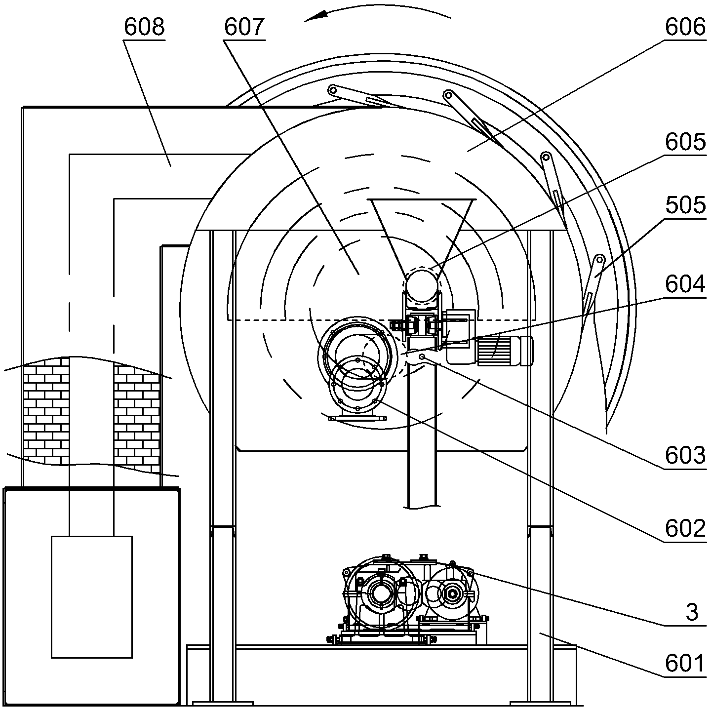Roasting rotary furnace