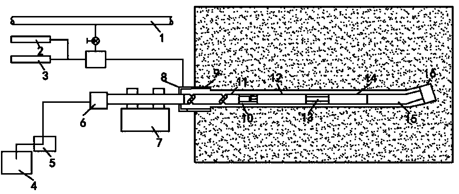 Drilling and punching integrated construction process of comb-shaped long drill hole in end-located drainage roadway