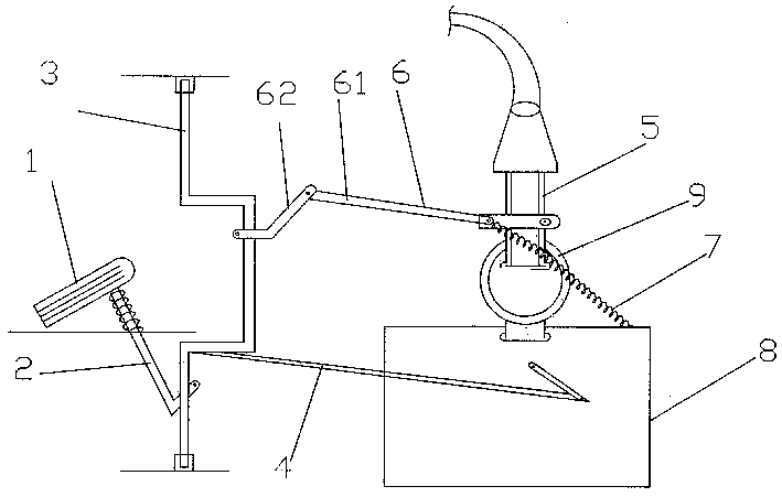 Connecting rod type mixed gas hydrogen gas valve controlled by accelerograph