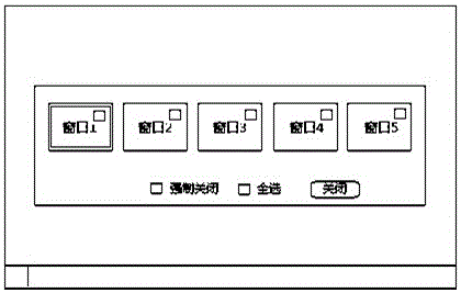 Fast closing method and device of task window of notebook computer