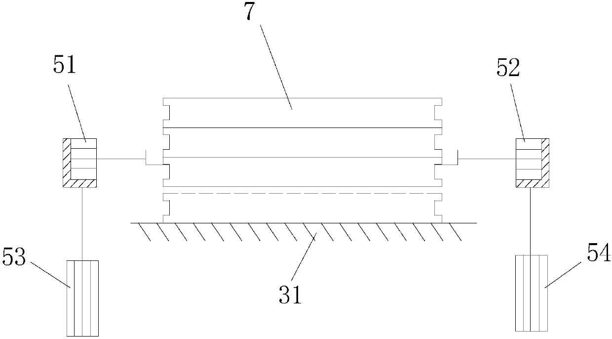 Assembly-line material tray feeding and blanking structure and device