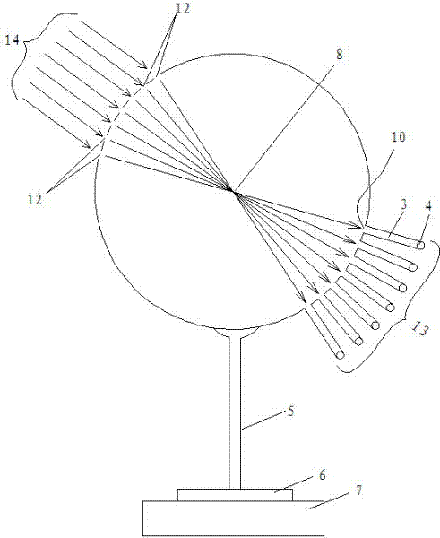 Bionic celestial structure type sun angle sensing device