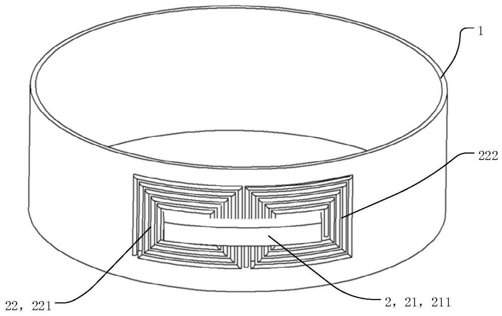 Magnetic coupling structure of autonomous underwater vehicle wireless charging and autonomous underwater vehicle system