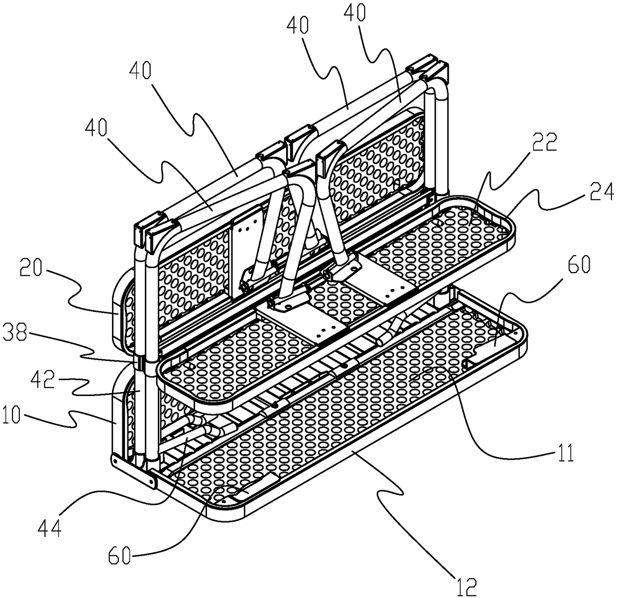 Integrated folding table stool