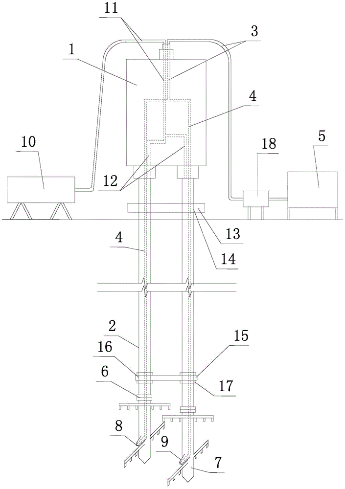 Double-shaft air-injection rotary jet type stirring pile machine and method for forming pile by using pile machine