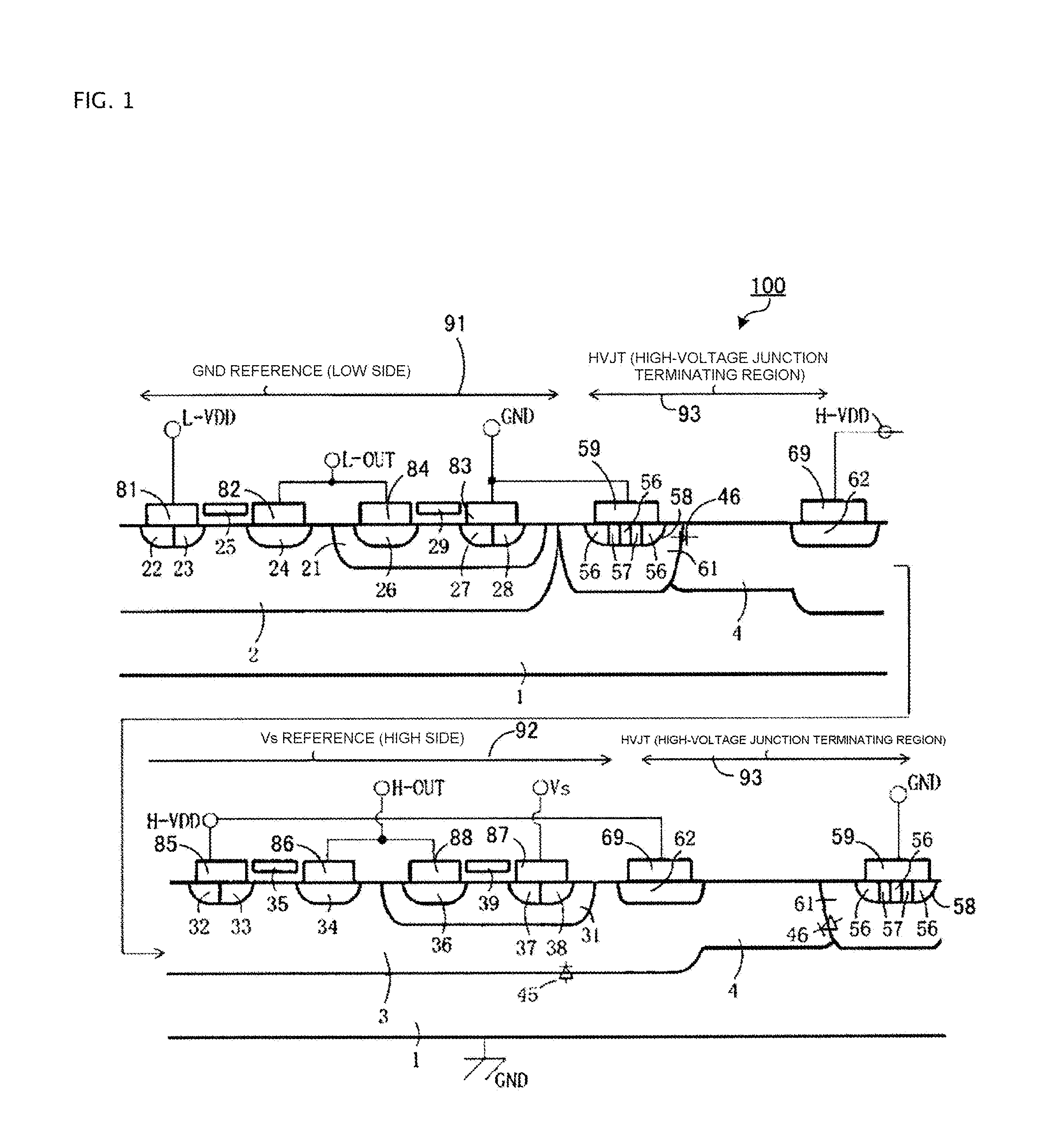High-voltage integrated circuit device