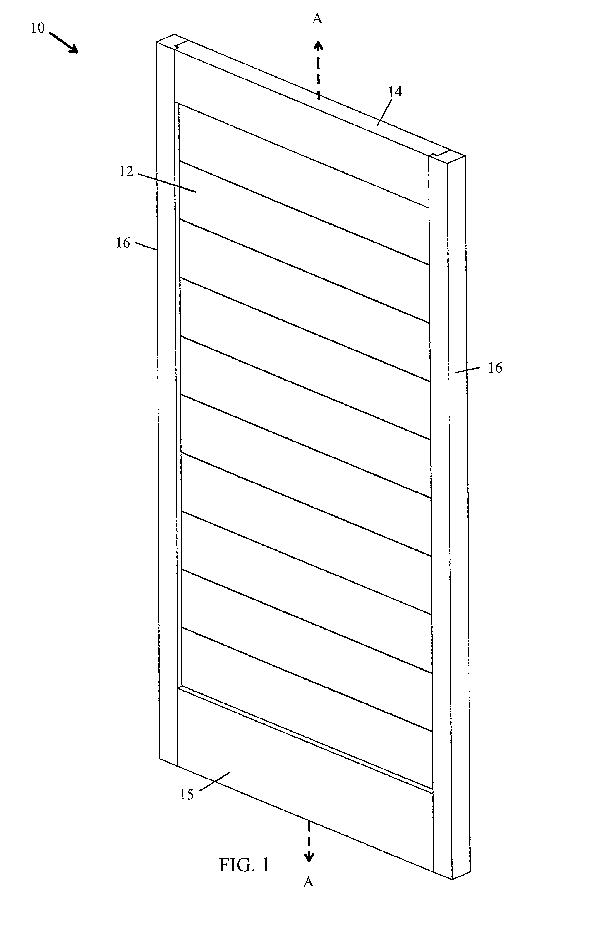 Shutter panel having louvers aligned along a single plane