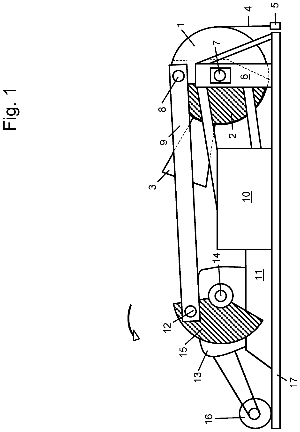 Oscillating head with contiguous counterweight