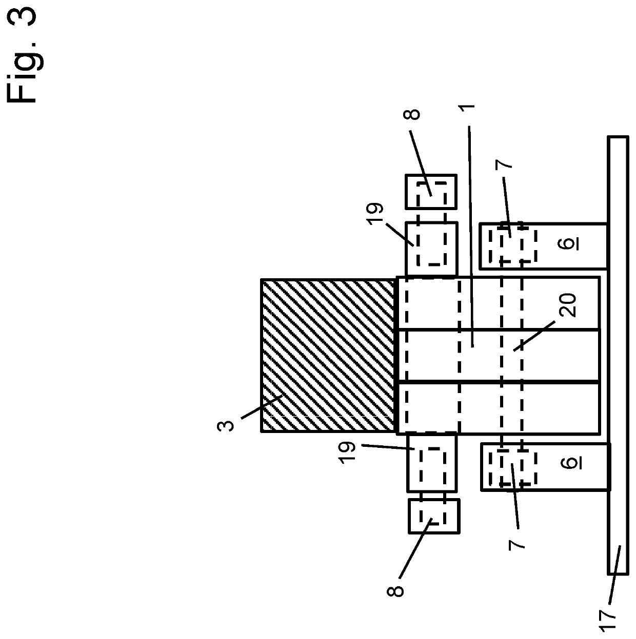 Oscillating head with contiguous counterweight